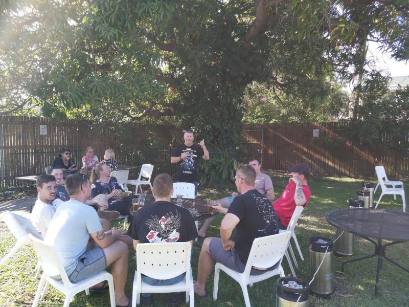 WO1 Dean Goninan ASM 3 Bde holds office with NQ OJT contingent