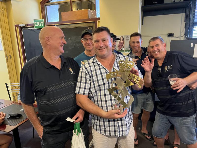 Dan Waterson Raffle Winner NQ Function March 2022 photo courtesy P Matthews 