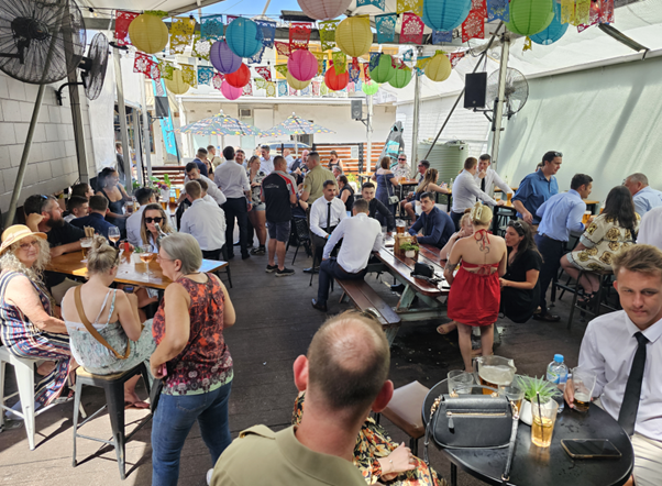 Guests enjoying the Beer Garden