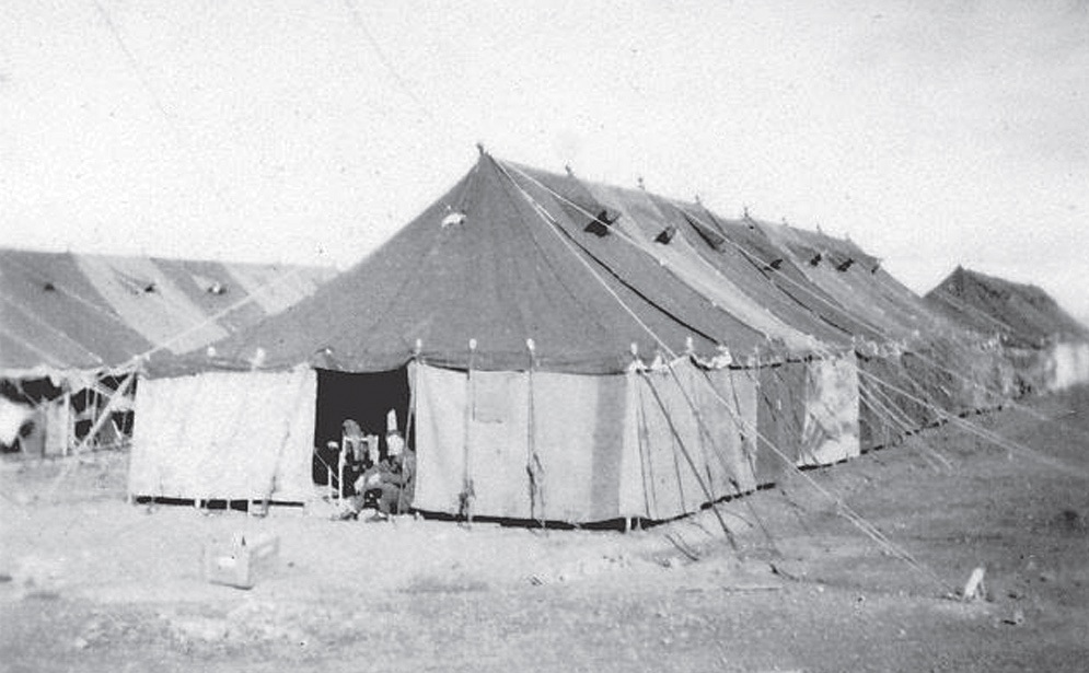 NS accommodation at Puckapunyal was under canvas stifling hot